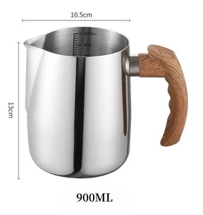 Jarra Leiteira Pitcher - Retrô com Alça em Madeira
